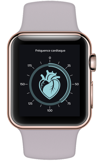 dopa-app psuvi de la frecance cardiaque sur une montre conecté